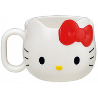 小禮堂 Hello Kitty 造型單耳塑膠杯 240ml (白大臉款)