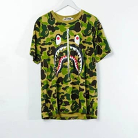 Kaos BAPE SHARK WGM ABC CAMO GREEN TSHIRT 100% ORIGINAL Size L