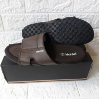 SANDAL PRIA GEOX RESPIRA KULIT ASLI - coklat, 43