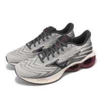 【MIZUNO 美津濃】慢跑鞋 Wave Creation 25 男鞋 灰 黑 透氣 回彈 運動鞋 美津濃(J1GC2401-52)
