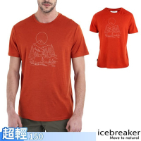 【Icebreaker】男 100%美麗諾羊毛 Tech Lite III 圓領短袖上衣(風光明媚)-150.T恤_IB0A56X1-A84 磚橘