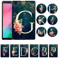 Tablet Case for Samsung Galaxy A7 Lite T220 T225 8.7" Tab S4 S6 S5e S6 Lite S7 A 8.0 A7 10.4 T500 Cover with Flowers 26 Letters