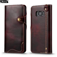 Premium Leather Case for Samsung S8 Flip Case for Samsung Galaxy S8+plus S8 Plus S8 Protective holster Business Protective Case