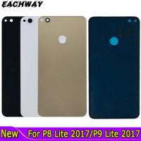 New For Huawei P8 Lite 2017 Back Glass Battery Cover For Huawei P9 Lite 2017 Back Glass Cover Rear Door Housing Case Replacement