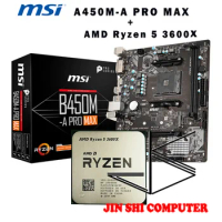 AMD Ryzen 5 3600X R5 35600X CPU + MSI B450M-A PRO MAX Motherboard Set meal Socket AM4 New / no fan