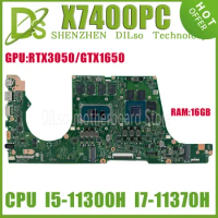 KEFU X7400PC Mainboard For Vivobook Pro X7400PC X3500PC X3500PH K3500PC Laptop Motherboard RAM:16GB I5/I7-11th RTX3050 GTX1650