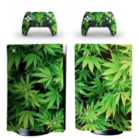 Green Leaf Weed PS5 Standard Disc Skin Sticker Decal Cover for PlayStation 5 Console and Controllers PS5 Skin Sticker Vinyl