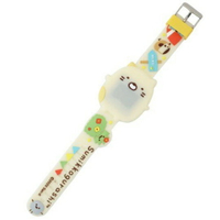 小禮堂 角落生物 貓咪 矽膠錶帶兒童手錶 電子錶 休閒腕錶 造型錶 盒裝 (黃 舉手)