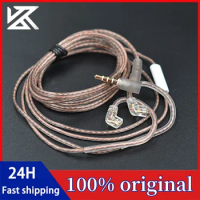 100% Original KZ Headphone Cord 8 Strands Gold Silver And Copper Cube Mixed Upgrade Cable Earphone Wire ZSN/ZS10 Pro/EDX Pro