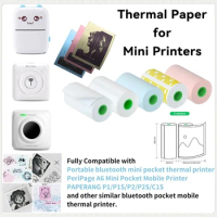 Thermal Paper HD Mini Labels Sticker Colors Photo Papers 56mm Rolls For PeriPage Paperang Meow Phomemo Niimbot Portable Printer
