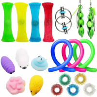20pcs Fidget Toys Anti Stress Toy Set Stretchy Strings Mesh Marble Relief Gift for Adults Girl Children Sensory Stress Rel