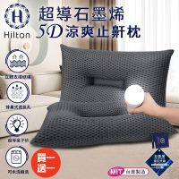 買一送一【Hilton 希爾頓】超導石墨烯5D涼爽止鼾枕(枕頭/機能枕/止鼾枕)(B0089)
