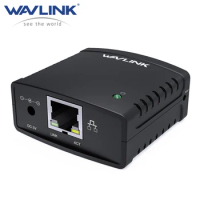 Wavlink USB 2.0 LRP Print Server Share a LAN Ethernet Networking Printers Power Adapter USB HUB 100Mbps Network Print Server US