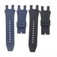 Watch Accessories For INVICTA Watch Russian Rubber Black Blue Soft Silicone Strap 35mm