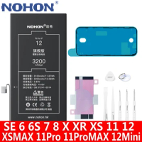 NOHON Battery For iPhone 12 Mini 11 Pro XS MAX X XR 8 7 6S 6 SE SE2 Replacement Lithium Polymer Bateria For iPhone12 Free Tools