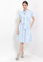 WHITE|MODE Dress Salur Aqua Blue - Utha Blouses