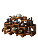 中式實木紫砂壺展示架博古架桌面茶壺擺放架茶具置物架茶杯架子