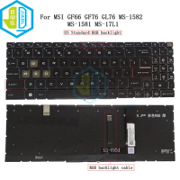 US RU RGB Backlit Keyboard For MSI Katana GF66 GF76 Pulse GL66 GL76 MS-1582 MS-1581 1583 MS-17L1 17H3 English Russian NSK-FG1ABN