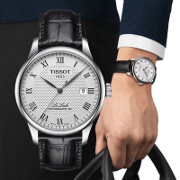 TISSOT天梭 官方授權 力洛克系列機械腕錶-銀x黑 禮物推薦 畢業禮物 39mm/T0064071603300