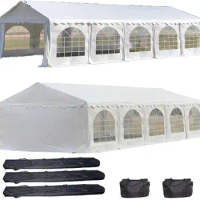 32'x20' PE Wedding Party Tent Wedding Tent Large Heavy Duty Outdoor Event Canopy Shade Gazebo + Storage Bags