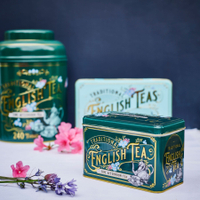英國NEW ENGLISH TEAS斯里蘭卡紅茶燙金浮雕鐵罐禮盒茶包40包好市多同款方盒款-現貨１