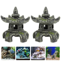 2 Pcs Fish Tank Fish Tankation Aquarium Fish Tanks Ornamental Ponds Corals for Mini Resin Figurines Hiding Place Fish Tankations