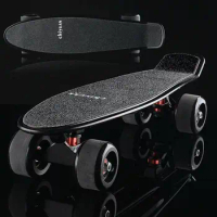 Black Penny Board, Cruiser Skateboard, Fish Board, Ready to Ride, Mini Banana Deck, PU Wheel, Complete Skate Board, 22Inch