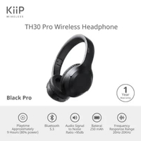 KIIP WIRELESS TH30 PRO HEADPHONE BLUETOOTH HEADSET EARPHONE - Hitam Pro