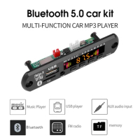 9V 12V Bluetooth 5.0 Radio Wireless audio Receiver Car Kit FM Module Mp3 Player Decoder Board USB 3.5MM AUX For Car Accessory