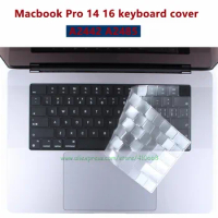 Clear TPU US Euro Version Keyboard Cover Skin For New MacBook Pro 14 inch 2021 M1 A2442 / MacBook Pro 16 inch 2021 M1 Max A2485