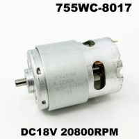 RS-755WC-8017 46mm Carbon Brush Motor DC 18V 19.5V 22600RPM High Speed Torque Power 755 Motor for Electric Tool Drill Saw