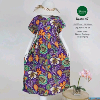 Fashion Daster Chibi Ds 47 Kub Batik Kencana Ungu Label Biru Tali Samping
