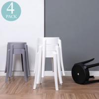 樂嫚妮 現代塑膠凳/餐椅凳-圓凳4入組/來賓備用椅凳-(3色)