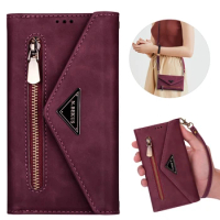 Crossbody Leather Zipper Phone Case for Samsung Galaxy A53 A33 A13 A21S A32 A52 A72 A32 Strap Card Holder Lanyard Wallet Cover