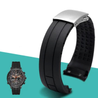 For Citizen Air Eagle Arc Interface Steel Fold Buckle Rubber Watch Strap Mido Silicone R M005 Waterproof Black 22 23mm Watchband