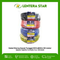 (METERAN) Ecer Kabel NYA Kawat Tunggal 1 x 2,5 mm Eterna Hitam / Kuning / Merah / Biru