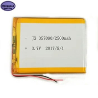 Banggood 3.7V 2500mAh 357090 Lipo Polymer Lithium Rechargeable Li-ion Battery Cells For 7" T72HM / T72ER 3G Tablet PC Computer