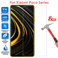 tempered glass screen protector for xiaomi poco x3 nfc f2 pro m3 case cover on pocox3 x 3 3x f2pro 3m protective phone coque bag