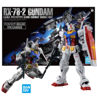 Bandai Original PG 1/60 UNLEASHED RX-78-2 GUNDAM 2.0 Anime Action Figure Assembly Model Kit Robot Collection Hobby Toy Gift