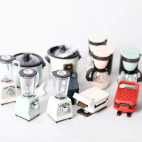 Dollhouse Miniature Kitchen Appliances Mini Rice Cooker Coffee Machine Model for Blyth BJD Doll Food Accessories