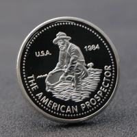 USA Commemorative Coin 1OZ 999 Fine Silver 1984 American Prospector Engelhard US Union Metal Coin