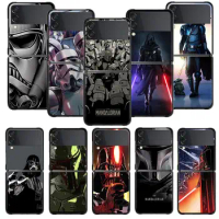 Phone Case For Samsung Galaxy Z Flip 4 Z Flip3 5G Shell for Galaxy Z Flip Hard Cover Couqe Disney Cool Star Wars The Mandalorian