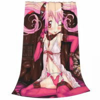Puella Magi Madoka Magica Blankets Anime Homura Akemi Fuzzy Awesome Warm Throw Blankets for Home Decoration