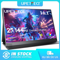 UPERFECT 16.1inch 2K 144hz Portable Monitor 2560x1440 FreeSync HDR Ultra Slim Travel Gaming Display for Laptop Switch PS5 Xbox