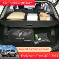 Car Trunk Cargo Cover Luggage Storage Rear Boot Tray Security Shielding Shade for Nissan Terra X-Terra X Terra WD23 2019~2023