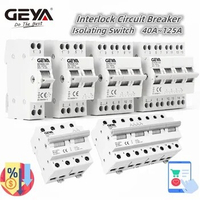 GEYA GYHO8 1P 2P 3P 4P 40A 63A 100A 125A Interlock Circuit Breaker AC Din Rail Manual Transfer Switch ATS