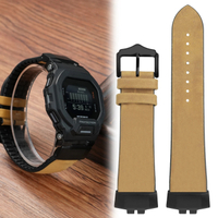 GBD 200 Watchband For G-SHOCK Casio GBD-200-1A GBD-200RD-4 series Retro cowhide rubber bottom strap 