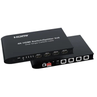 4K 2x6 HDMI Switch Splitter Audio Video Converter with 2 HDMI IN 2 Out 4 RJ45 Output Vs 4K 120m HDMI Ethernet Extender Receiver