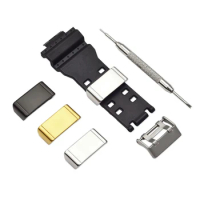20MM Watch Band Locker for Accessories GA-110 GD-100 GG-1000 DW-5600 DW-6900 Black Metal Bezel Ring Watch Band Holder Buckle