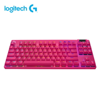 Logitech 羅技 Pro X LIGHTSPEED 無線機械式TKL遊戲鍵盤 茶軸中文-桃紅原價6990【現省1000】